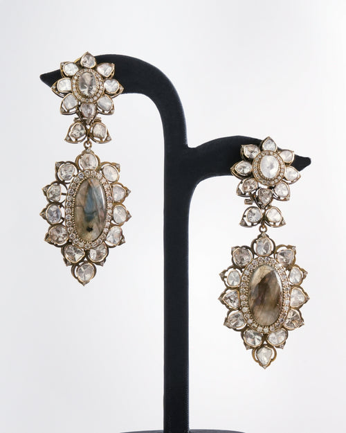 Anuja Polki And Diamond Long Earrings