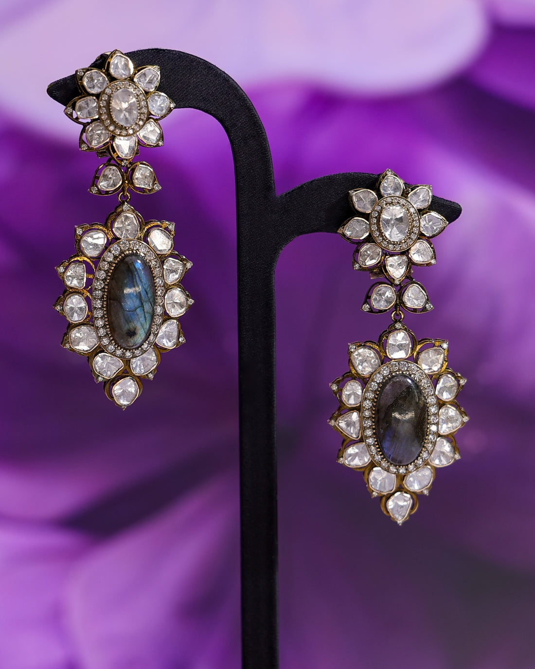 Anuja Polki And Diamond Long Earrings