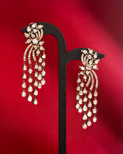 Bhavya Polki And Diamond Long Earrings