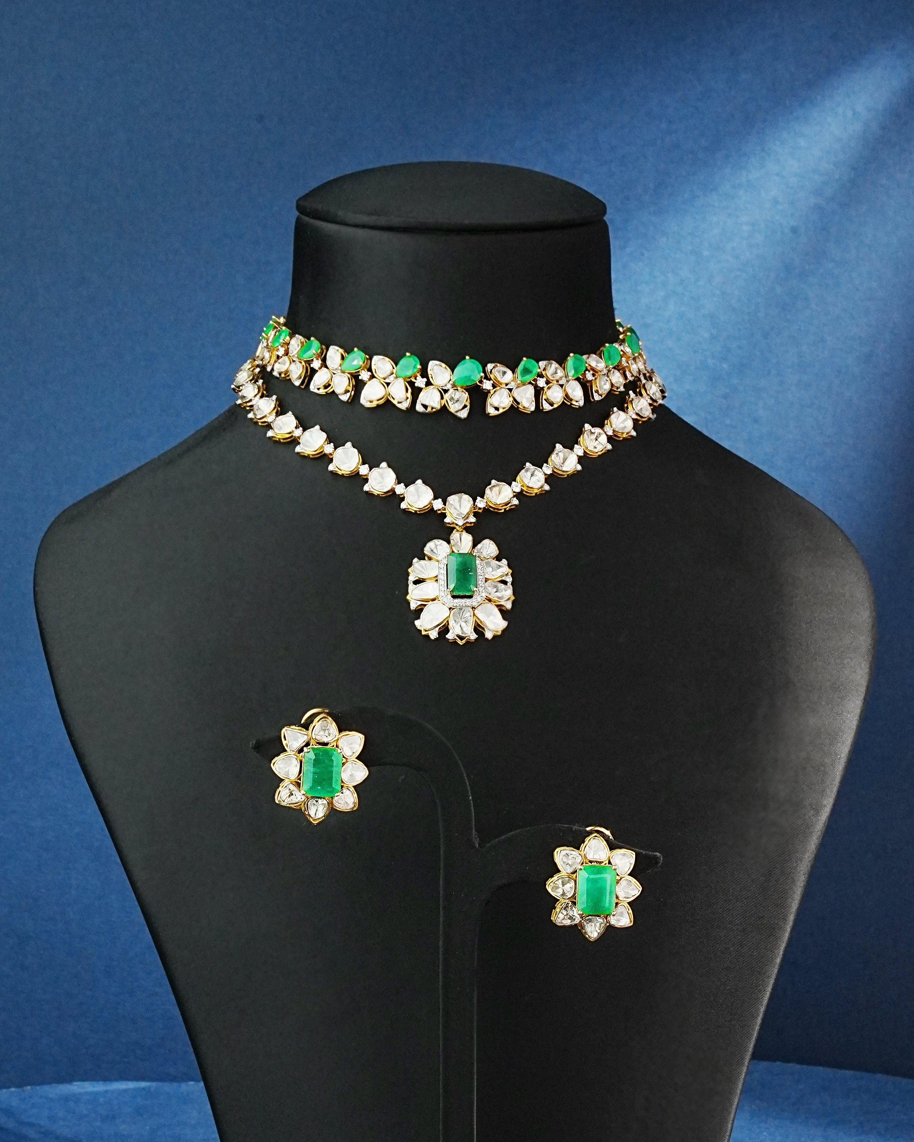 Molera Polki And Diamond Necklace