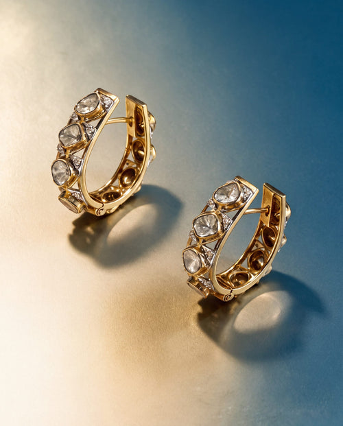 Kavora Polki And Diamond Hoops