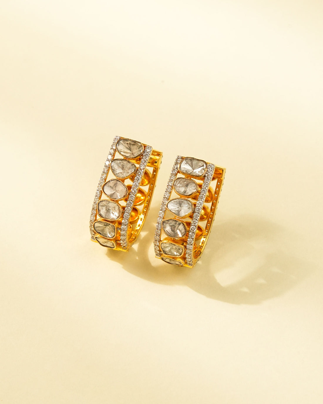 Omevia Polki And Diamond Hoops