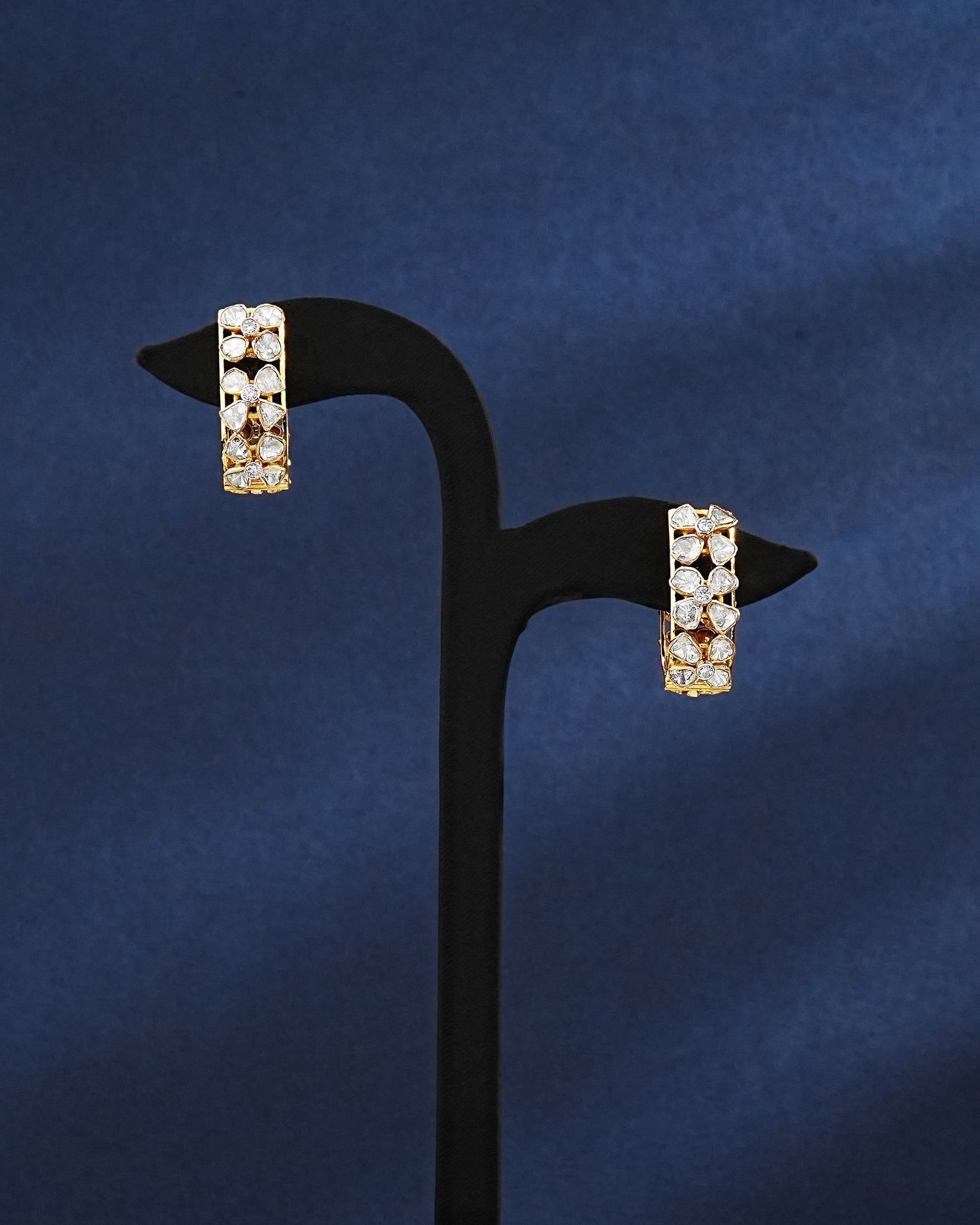 Fivora Polki And Diamond Hoops