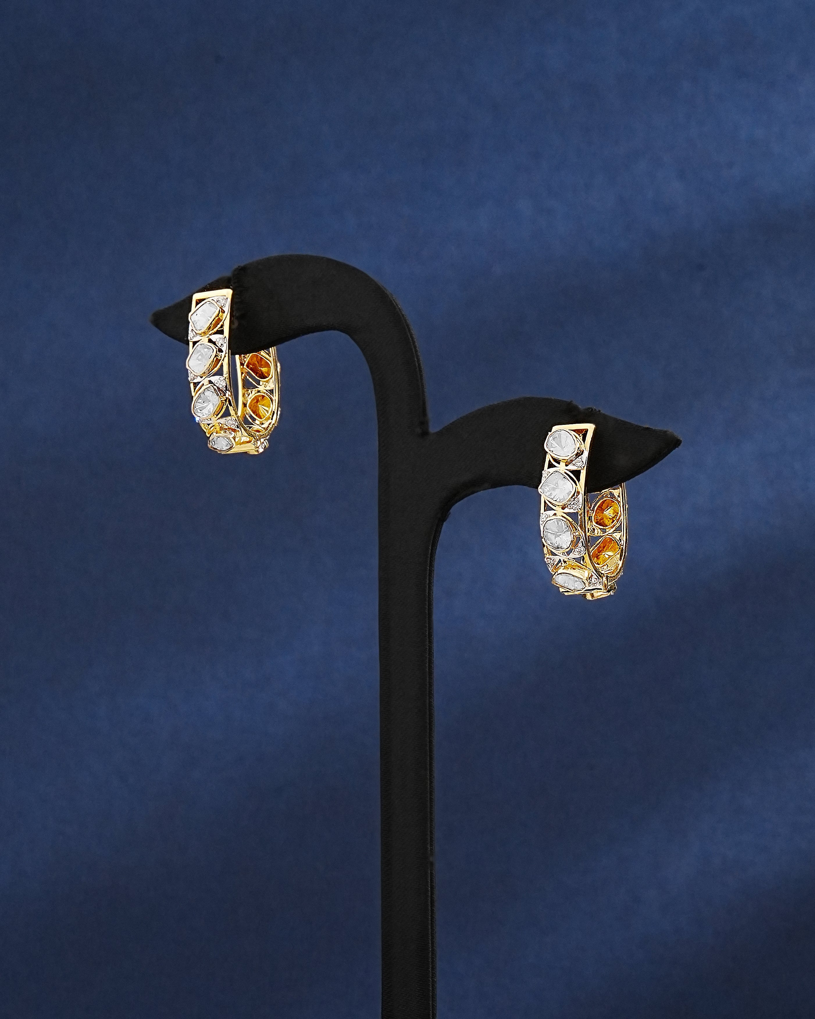 Kavora Polki And Diamond Hoops