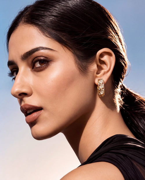 Kavora Polki And Diamond Hoops