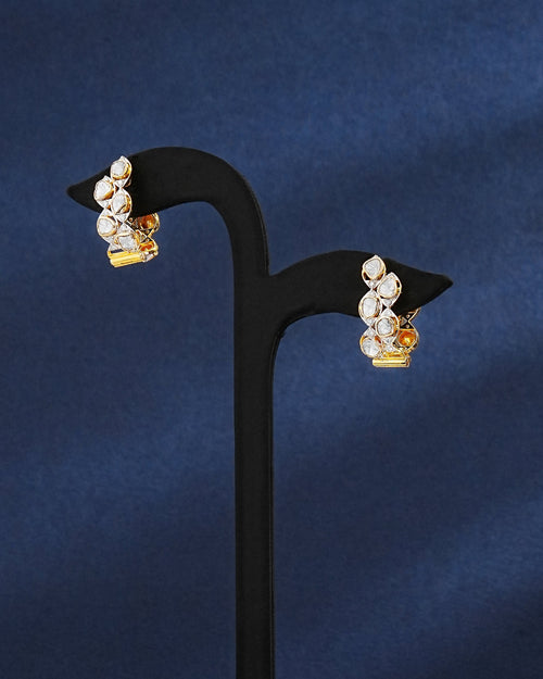 Dhakshita Polki And Diamond Hoops