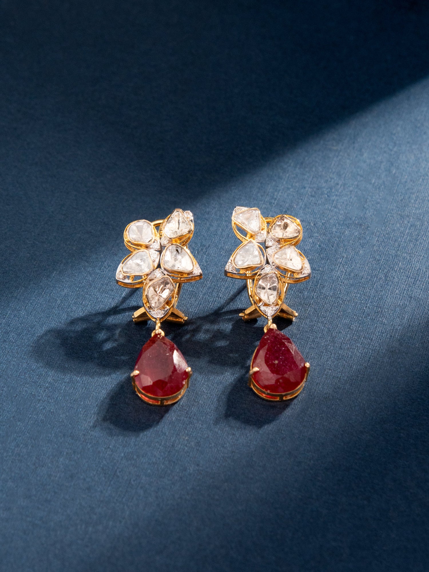 Ovia Polki And Diamond Long Earrings