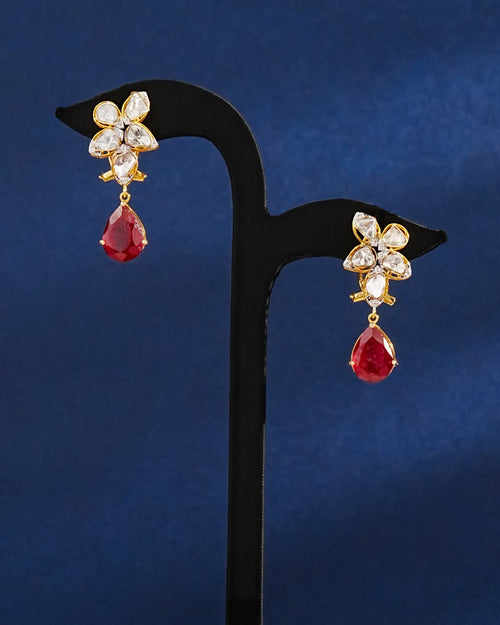 Ovia Polki And Diamond Long Earrings