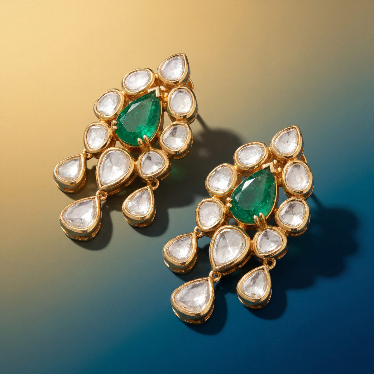 Nalise Polki And Diamond Long Earrings