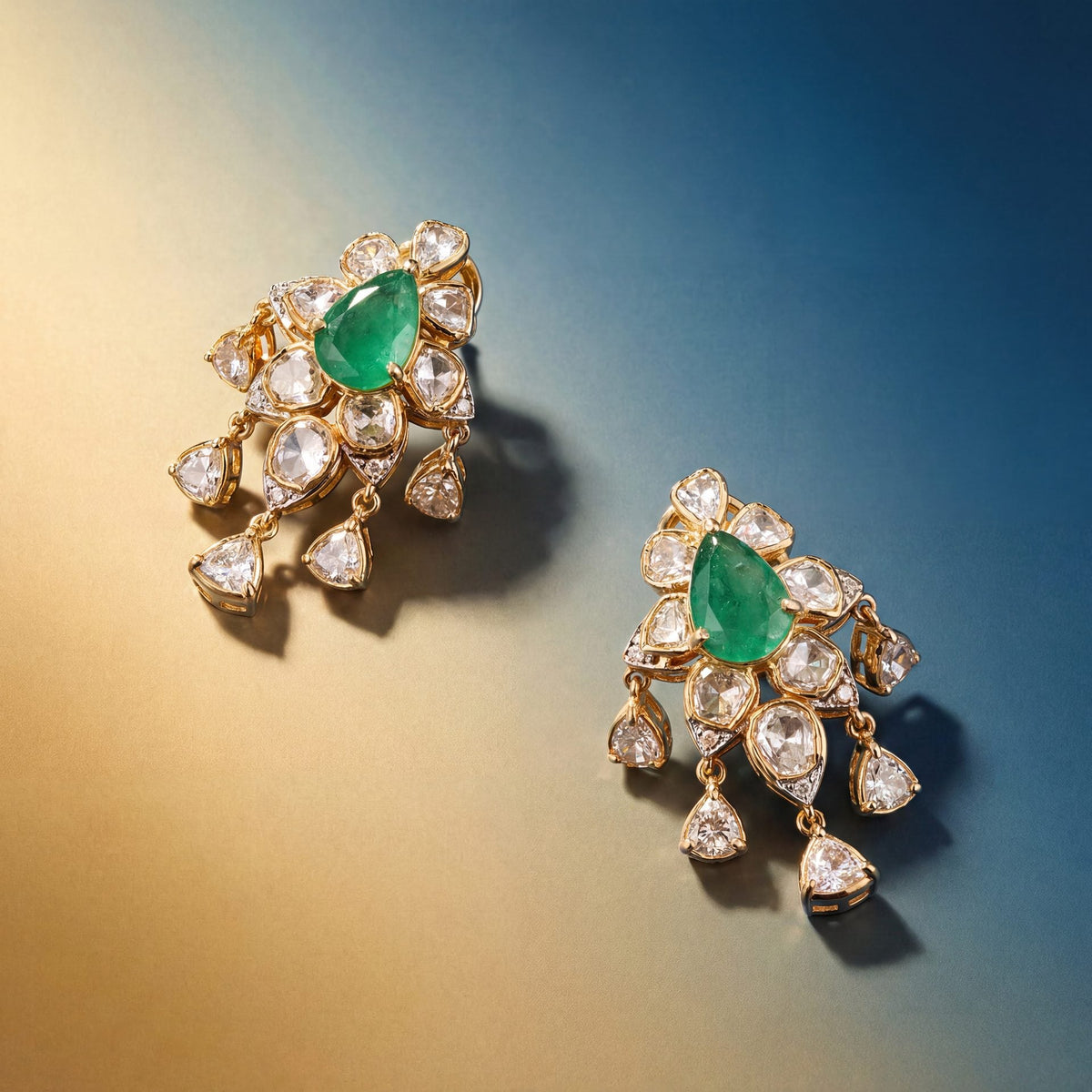 Nalise Polki And Diamond Long Earrings