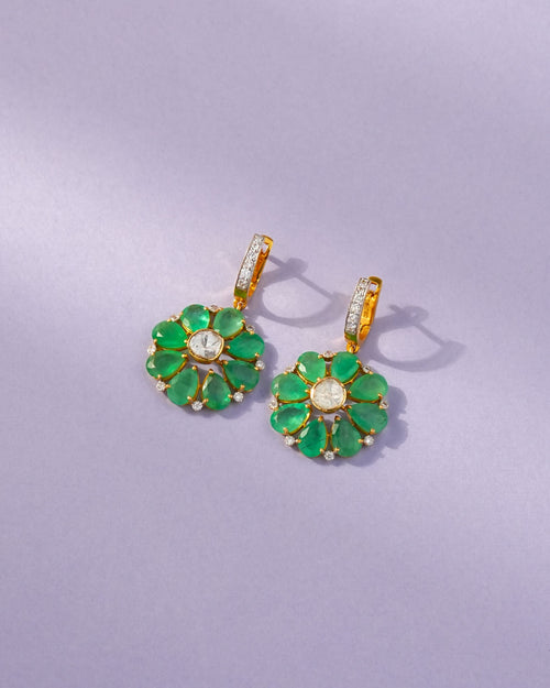 Anaya Polki And Diamond Hoops