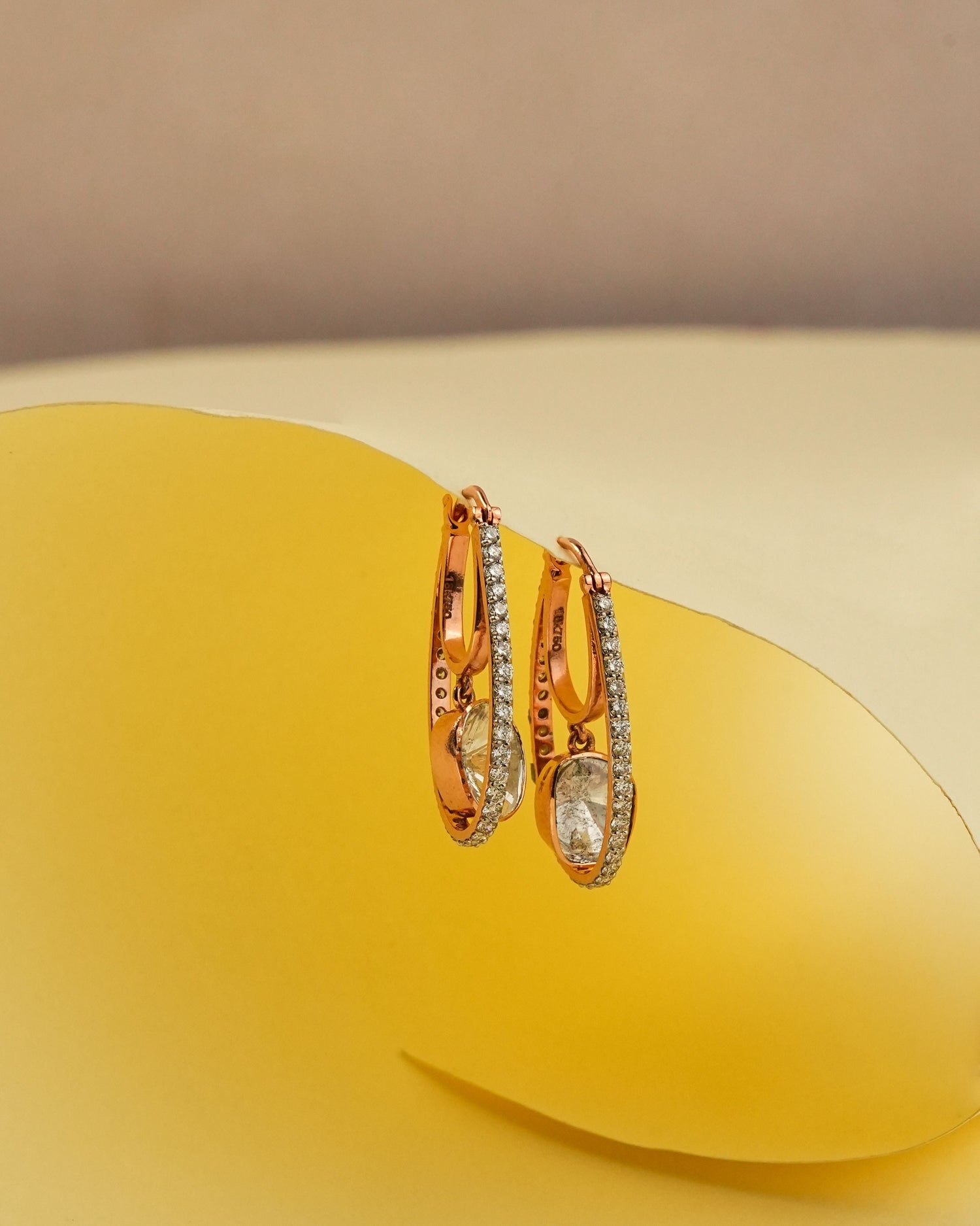 Amita Polki And Diamond Hoops