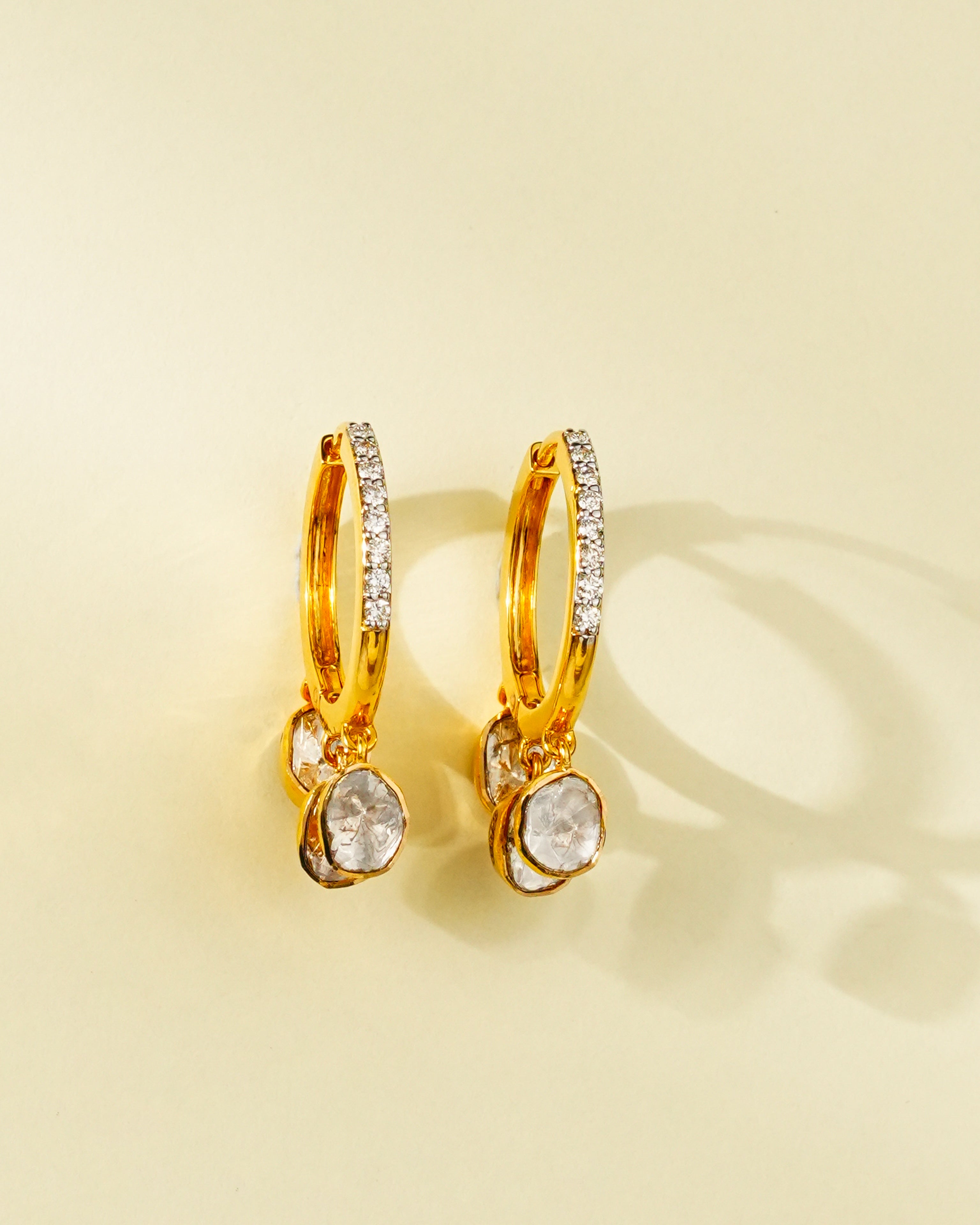 Komika Polki And Diamond Hoops