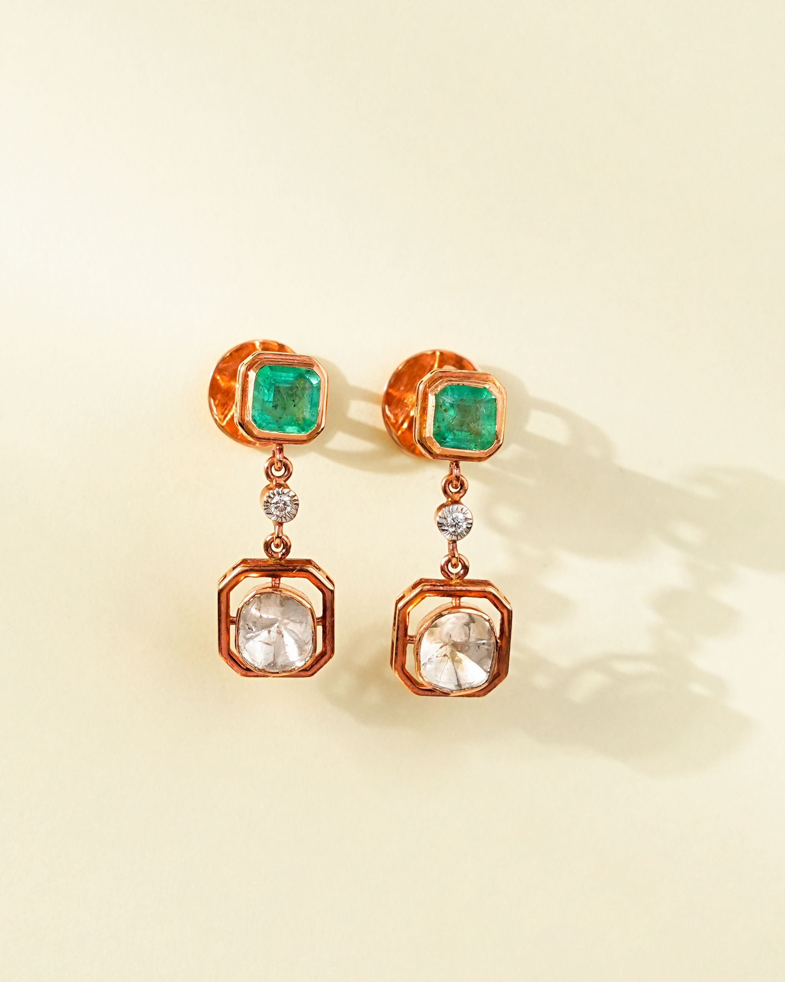 Abira Polki And Diamond Long Earrings