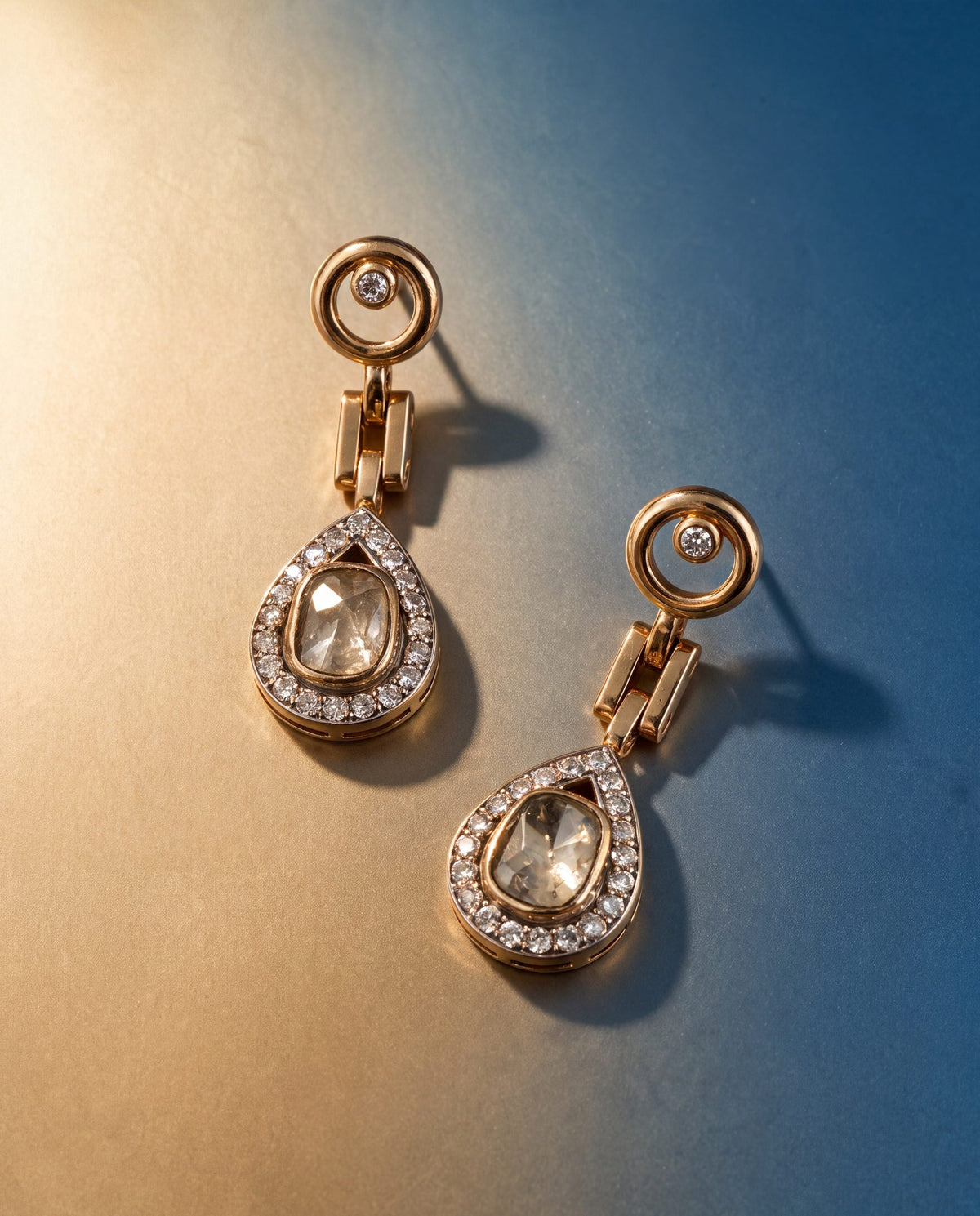 Manya Polki And Diamond Long Earrings
