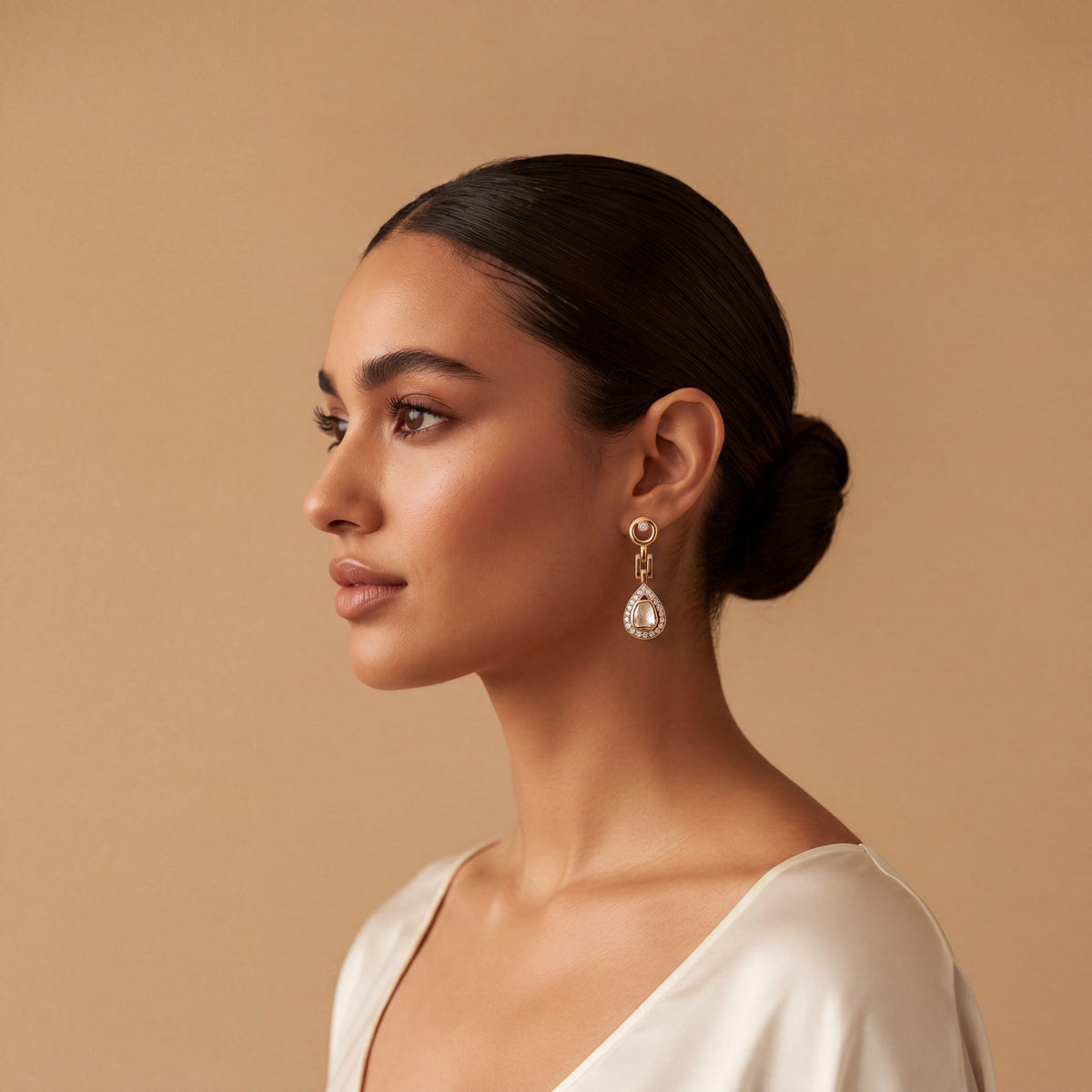 Manya Polki And Diamond Long Earrings