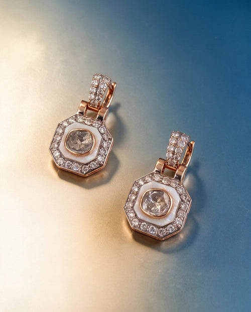 Dishu Polki And Diamond Long Earrings