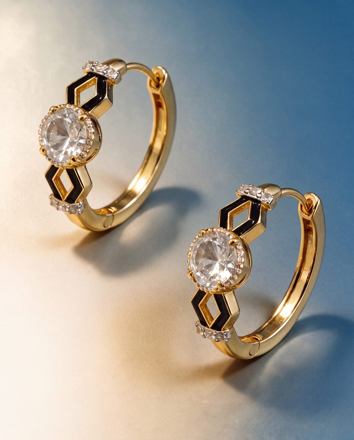 Druti Polki And Diamond Hoops
