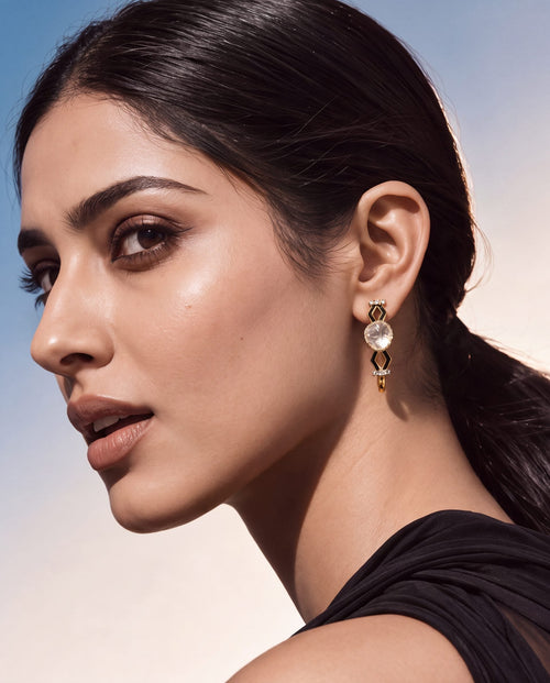 Druti Polki And Diamond Hoops