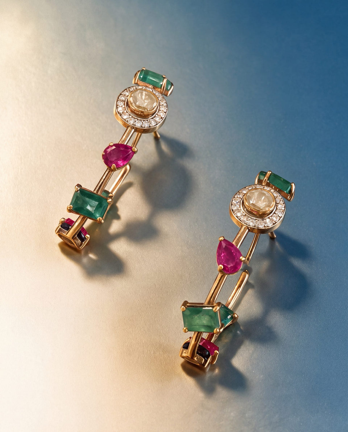 Geeta Polki And Diamond Hoops