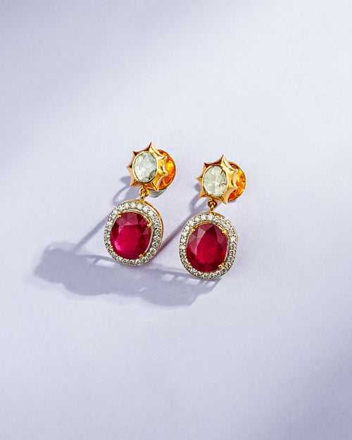 Ravina Polki And Diamond Long Earrings