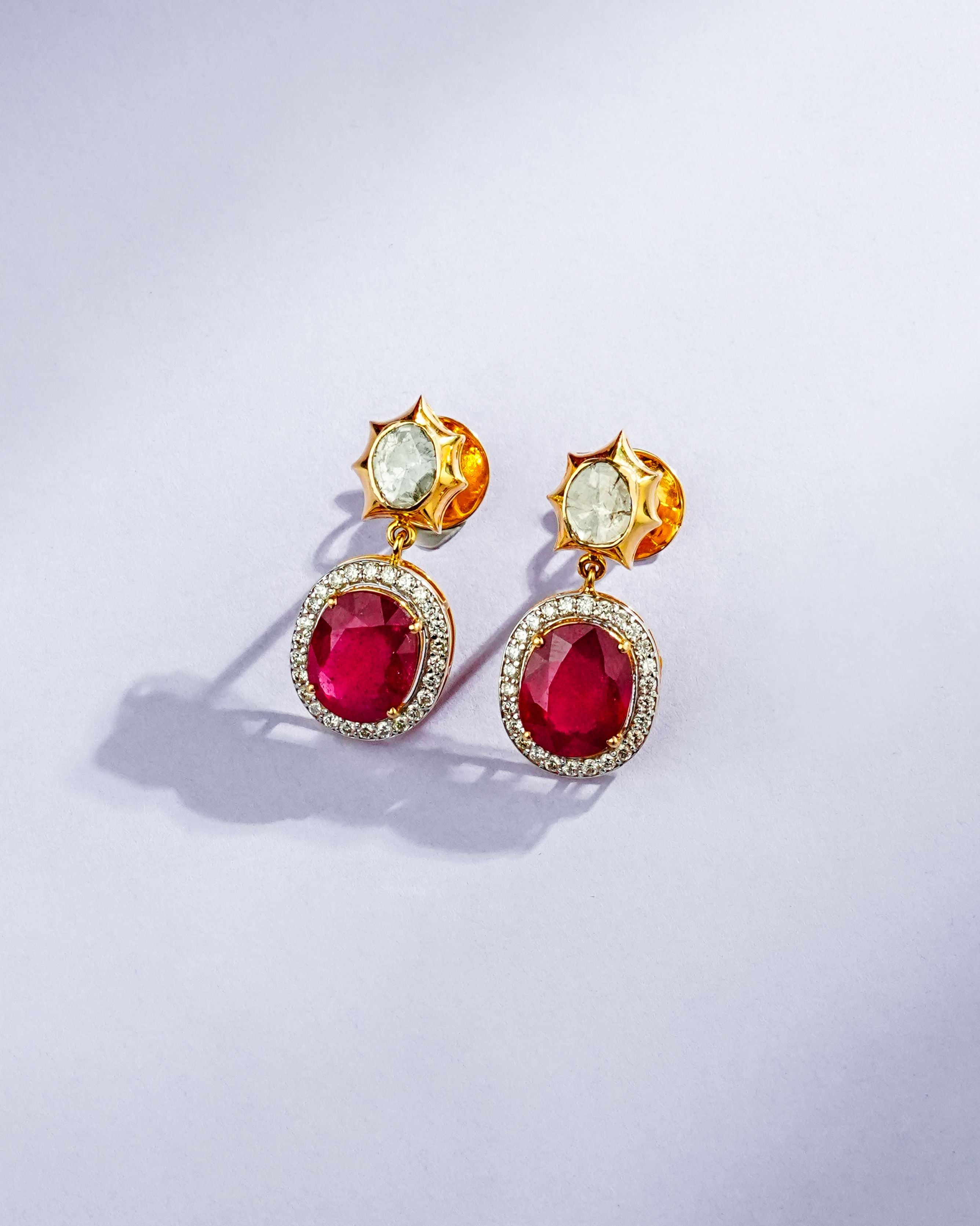 Ravina Polki And Diamond Long Earrings