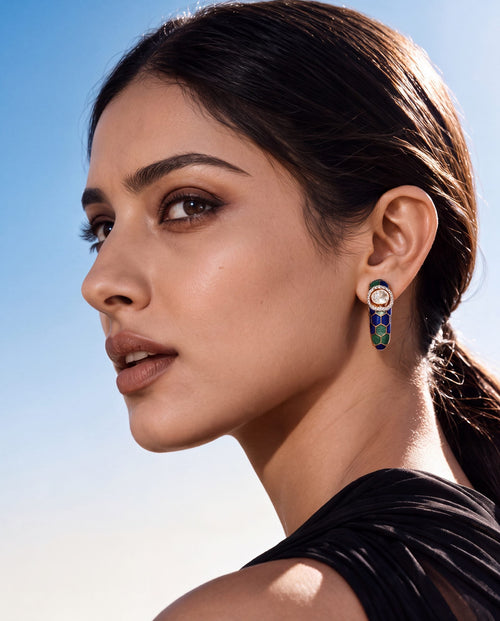 Kavita Polki And Diamond Hoops