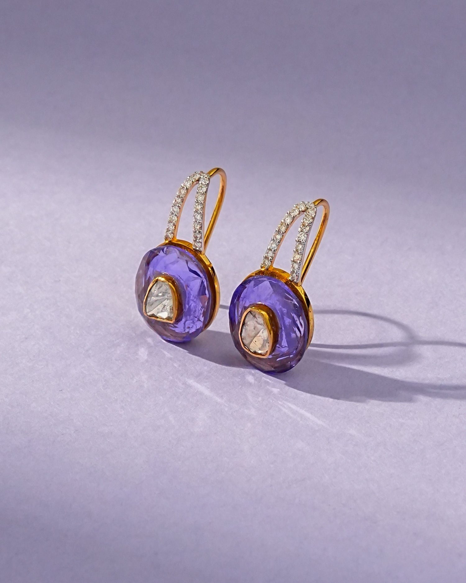 Apsra Polki And Diamond Hoops