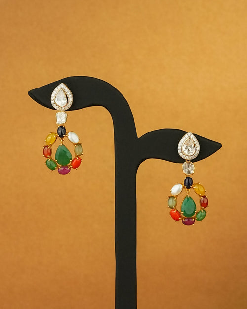 Vidhi Polki And Diamond Long Earrings