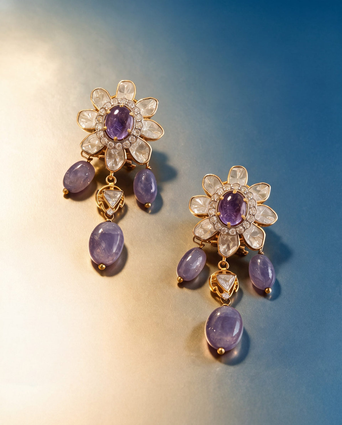 Forum Polki And Diamond Long Earrings