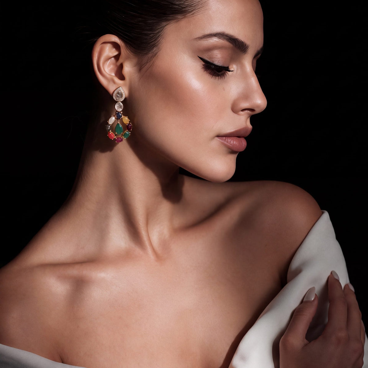 Vidhi Polki And Diamond Long Earrings