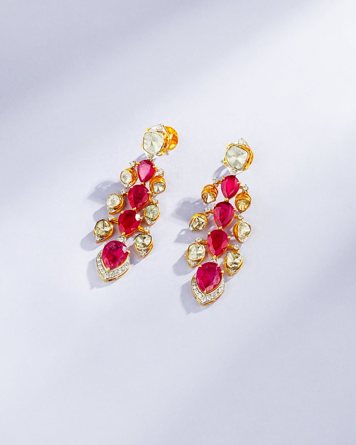Janvi Polki And Diamond Long Earrings
