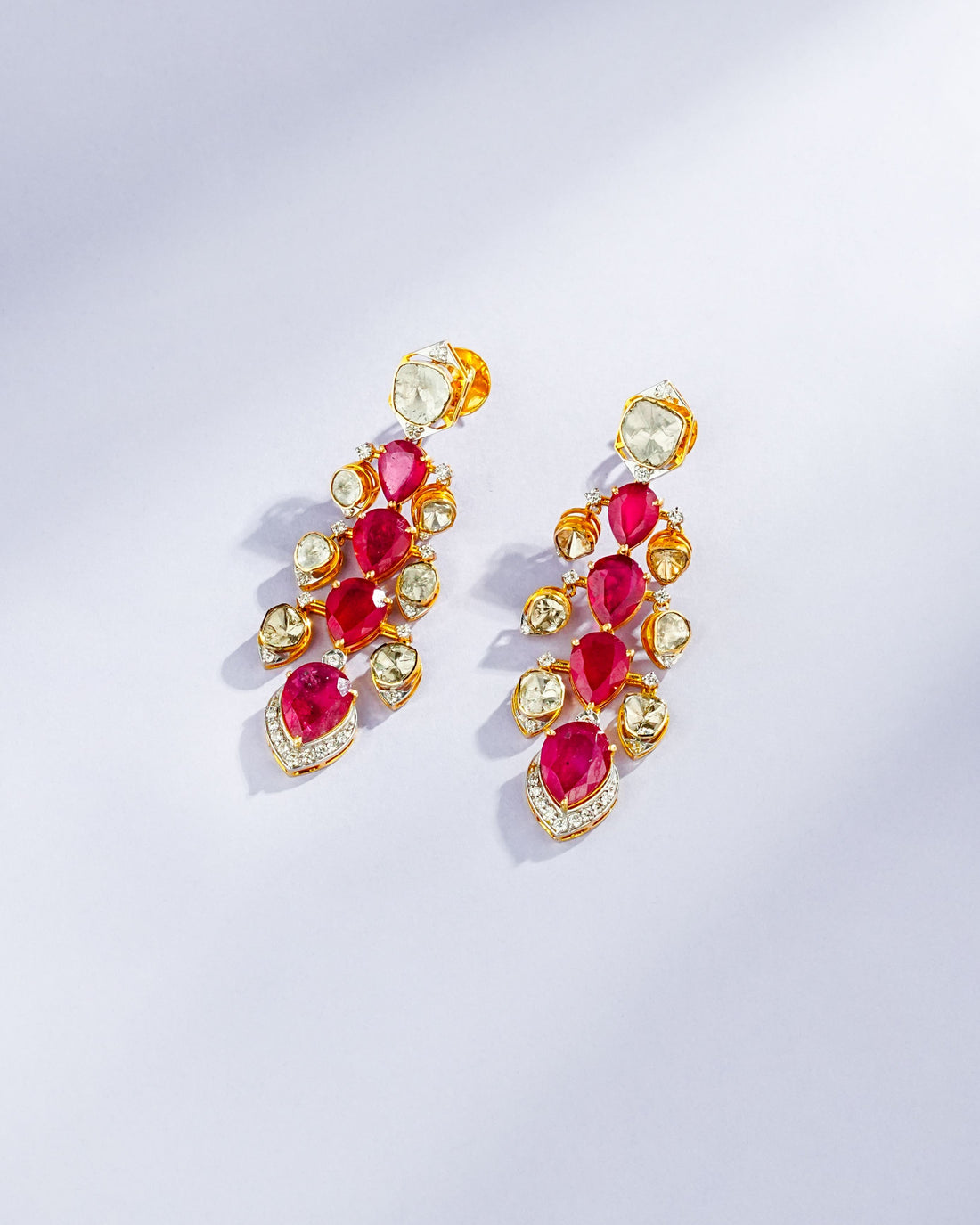 Janvi Polki And Diamond Long Earrings