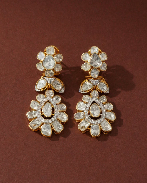 Riya Polki And Diamond Long Earrings