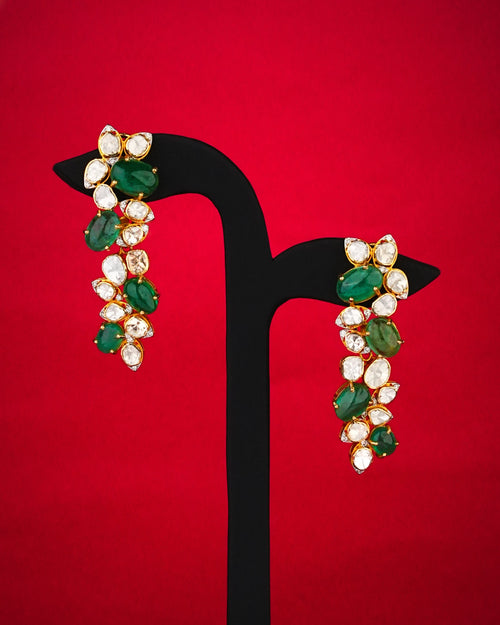 Tanika Polki And Diamond Long Earrings
