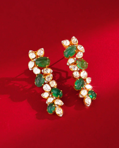 Tanika Polki And Diamond Long Earrings