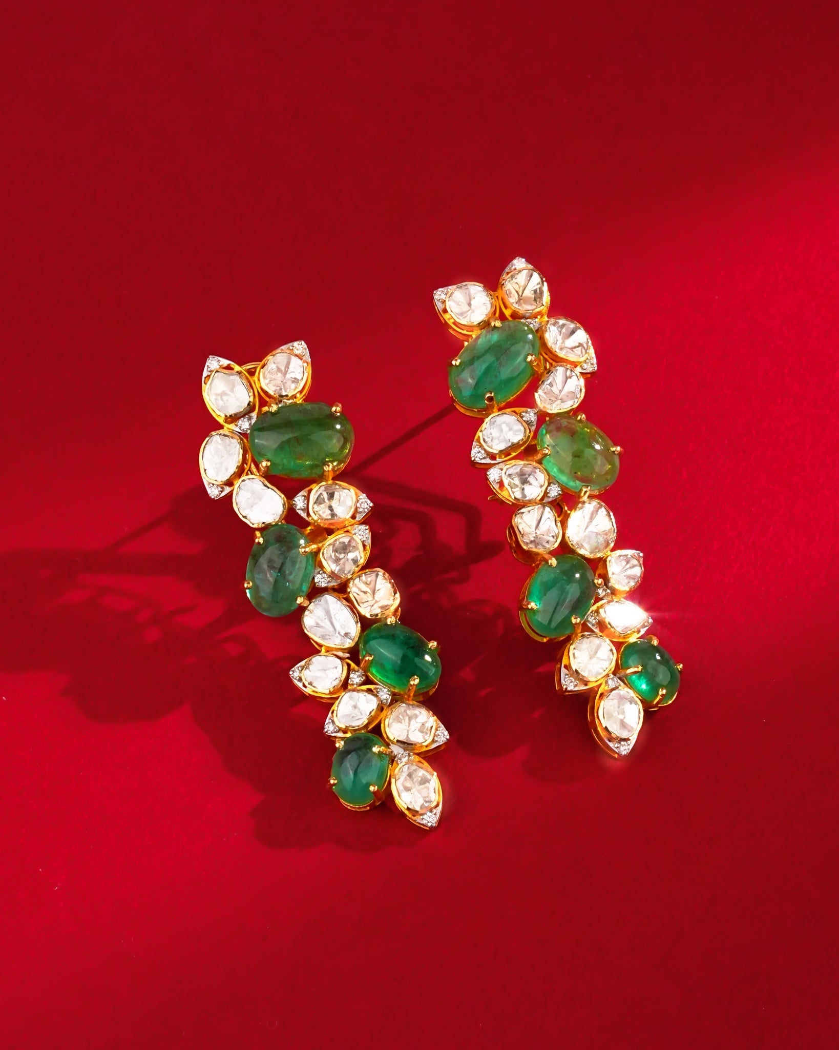 Tanika Polki And Diamond Long Earrings