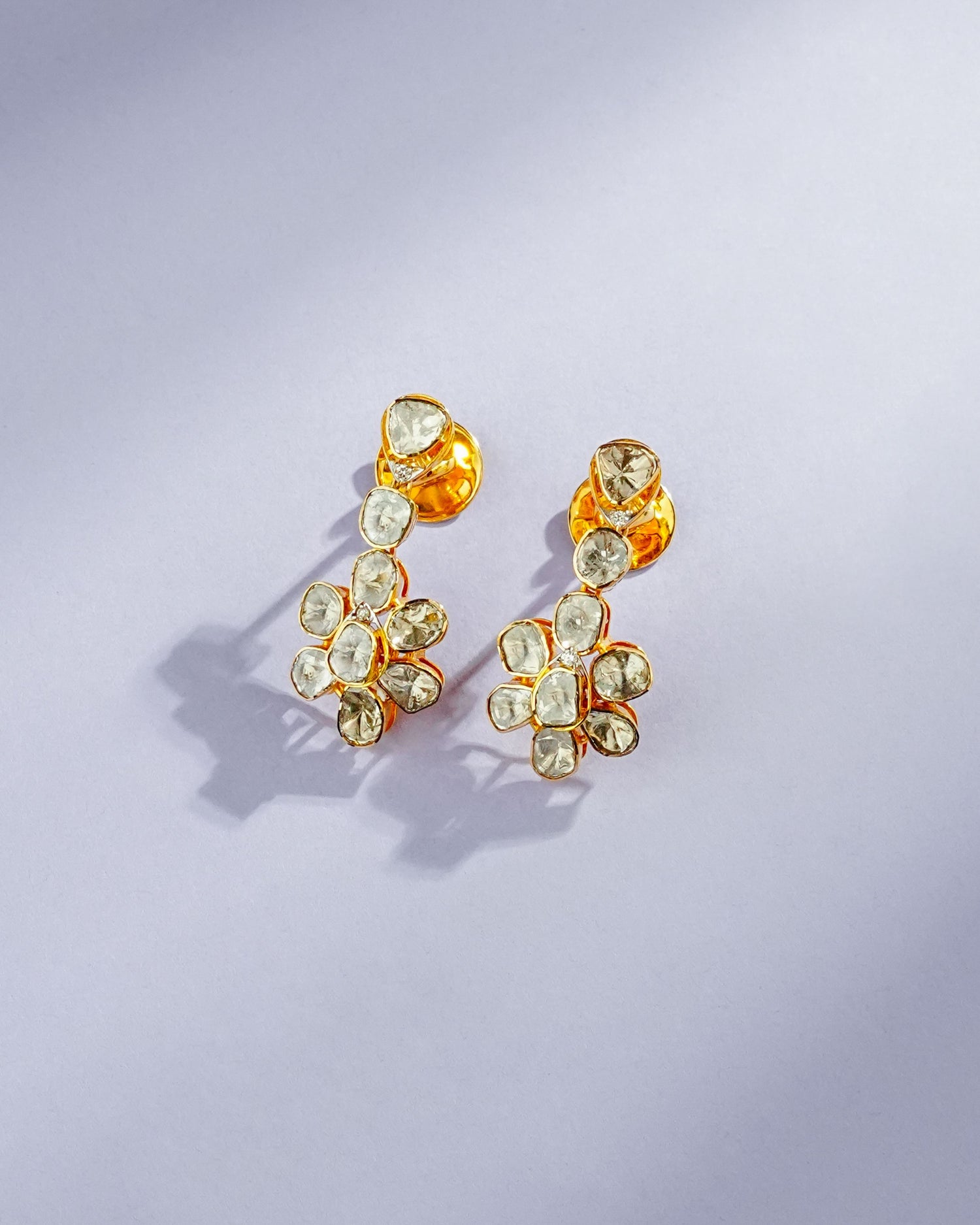 Doreya Polki And Diamond Long Earrings