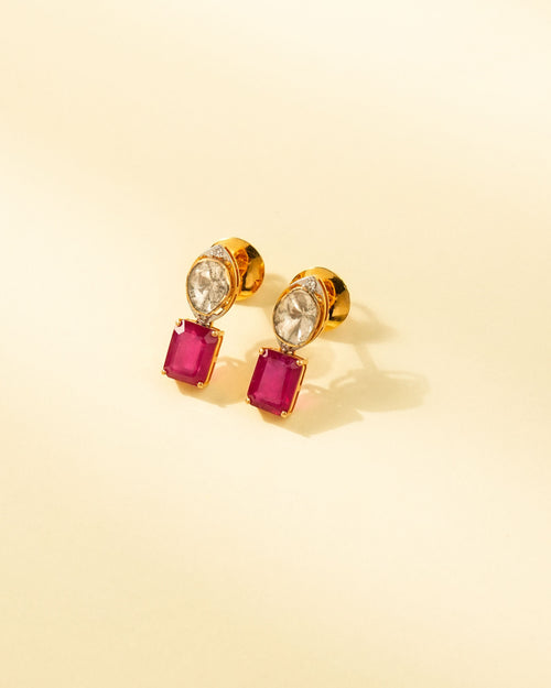 Aadita Polki And Diamond Long Earrings