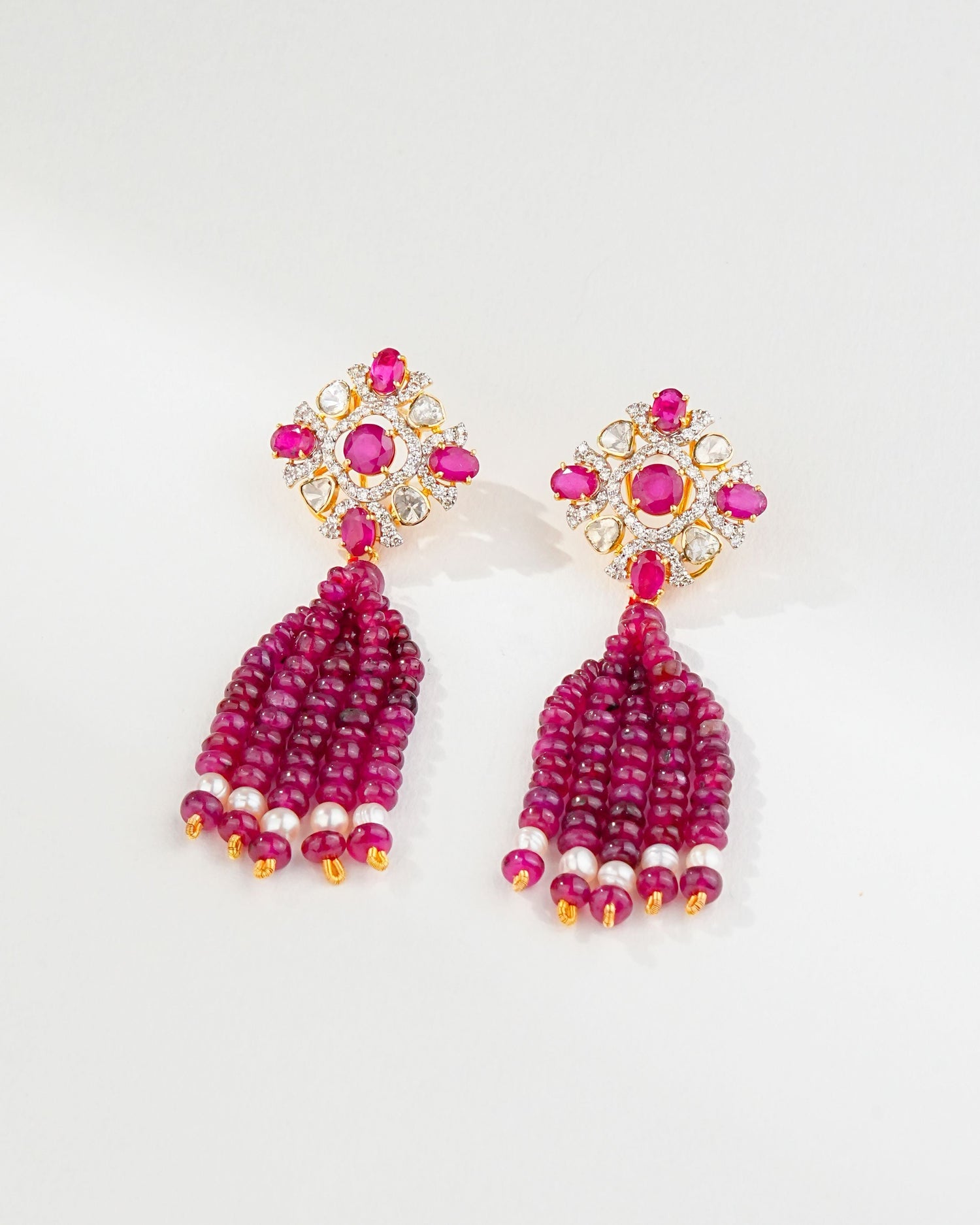 Vatsya Polki And Diamond Long Earrings