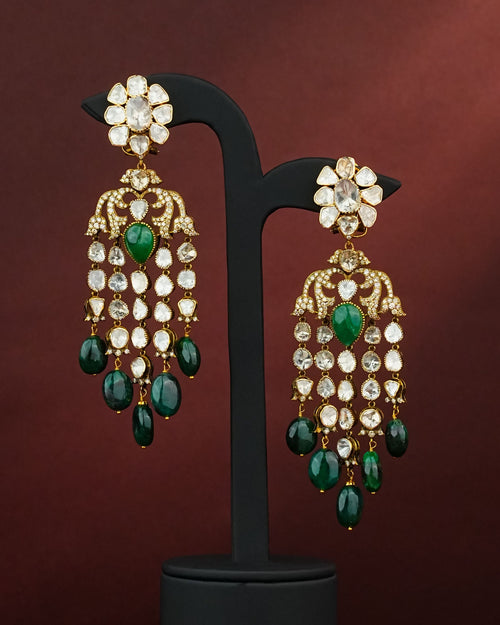 Urvita Polki And Diamond Long Earrings