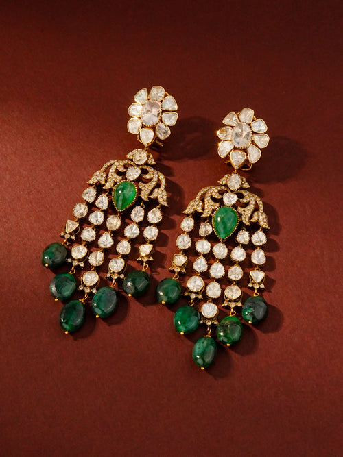 Urvita Polki And Diamond Long Earrings