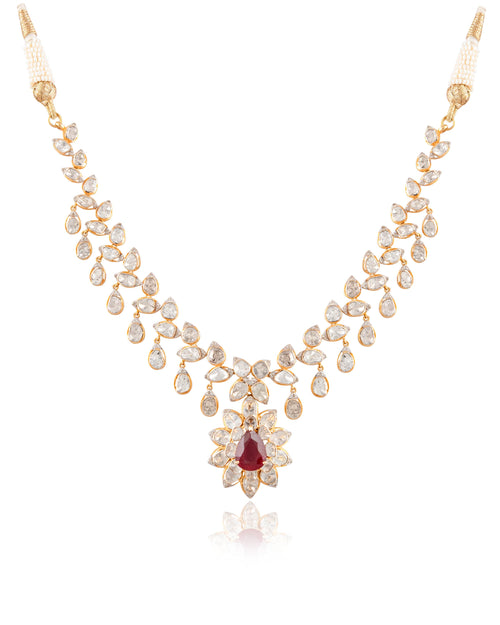 Tiya Necklace And Nia Necklace Polki And Diamond Set