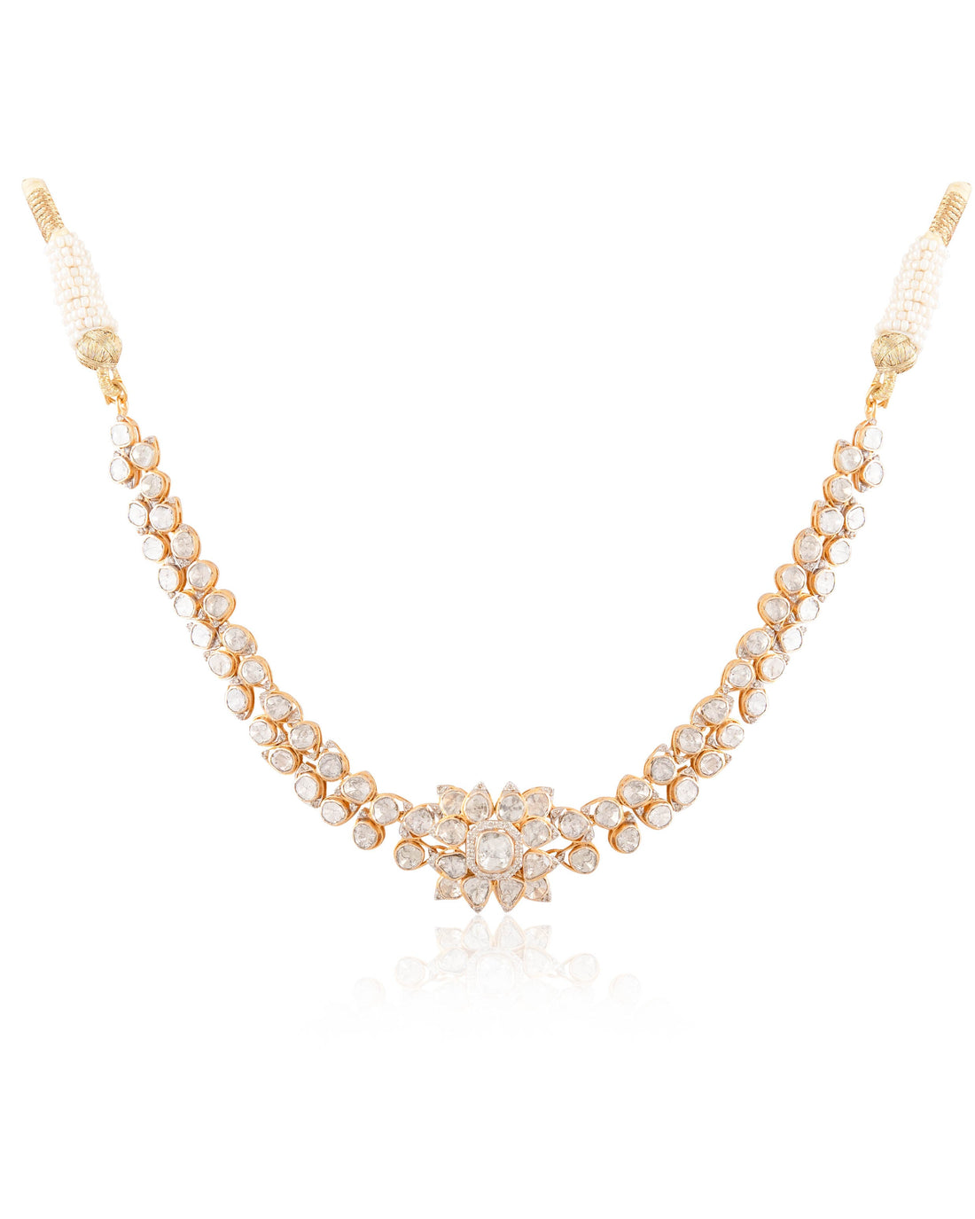 Bhagyashree Polki And Diamond Necklace
