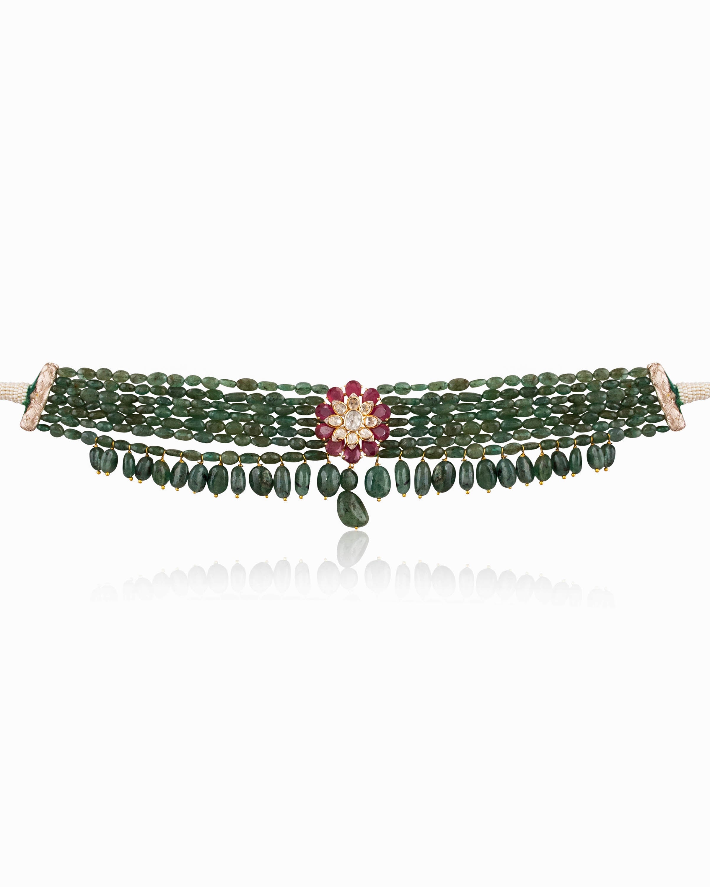 Lilly Polki And Diamond Bead Choker