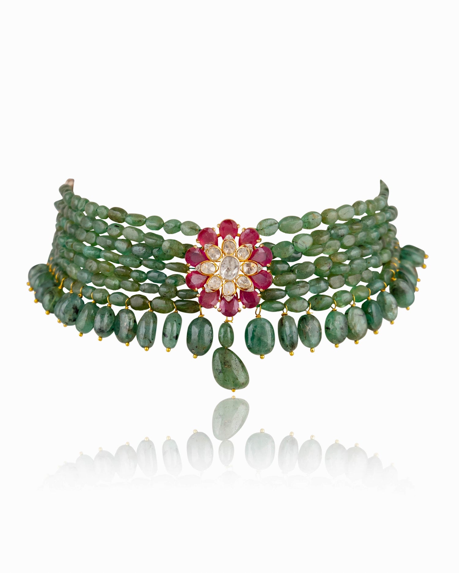 Lilly Polki And Diamond Bead Choker