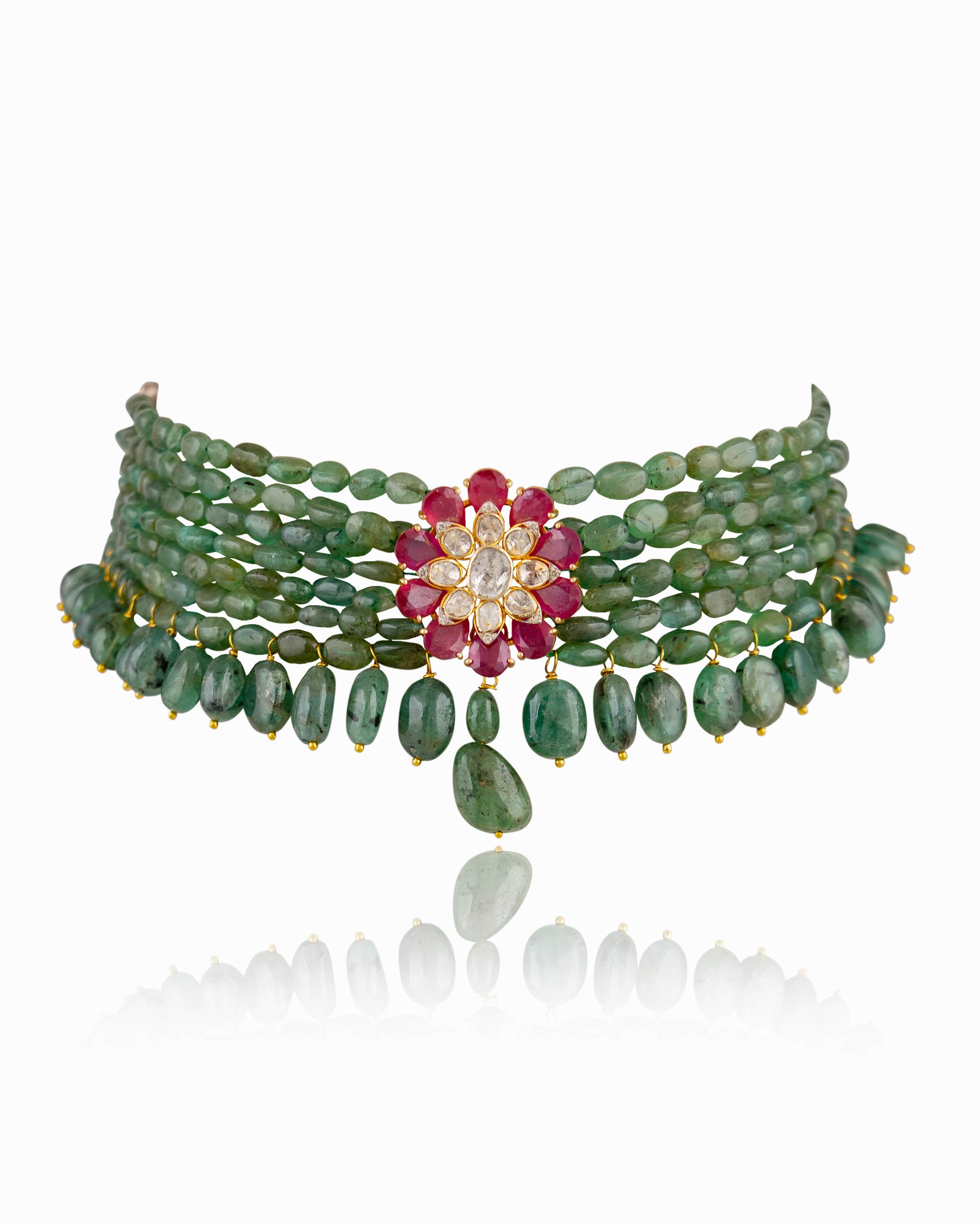 Lilly Polki And Diamond Bead Choker