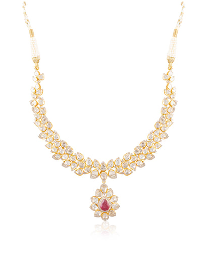 Muskan Polki And Diamond Necklace