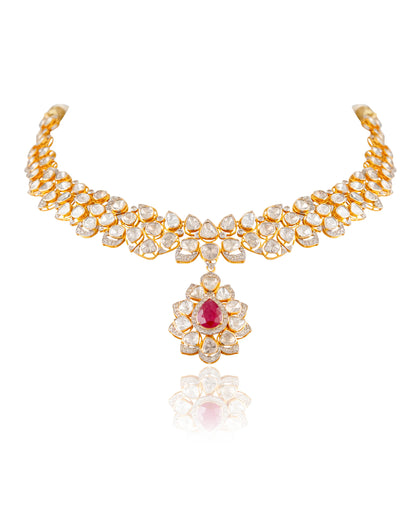 Muskan Polki And Diamond Necklace