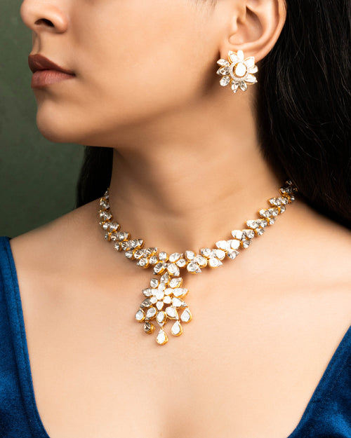 Tisha Bridal Polki And Diamond Set